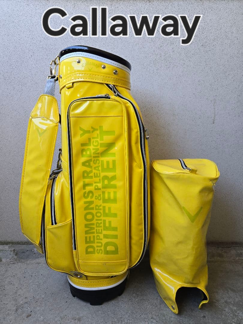 Callaway　キャロウェイ　キャディバッグ　エナメル素材　イエロー