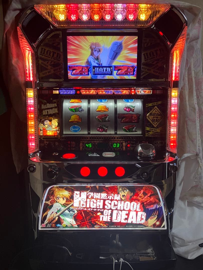 【要説明】学園黙示録パチスロ実機•イヤホン使用クイック電源付き