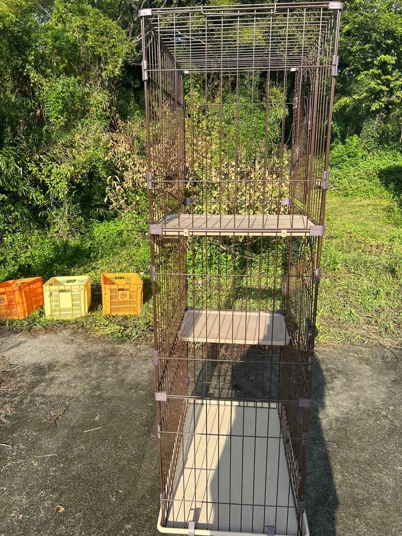 ブラウン 3段 キャットケージ