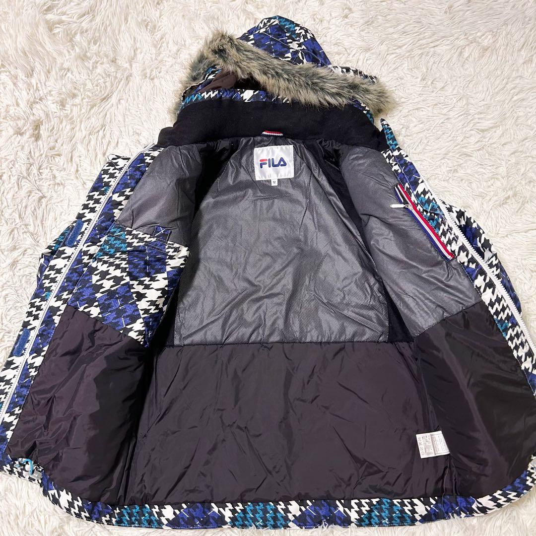 FILA フィラ スキー スノーボード ウェア 総柄 千鳥柄 トリコロール M