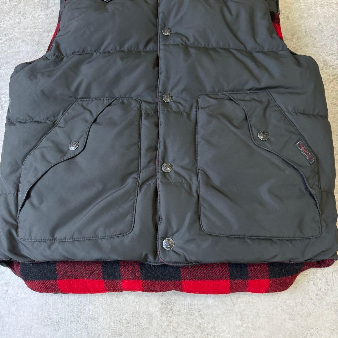 希少■ポロラルフローレン【L】リバーシブル ダウンベスト レザー ブラック 古着