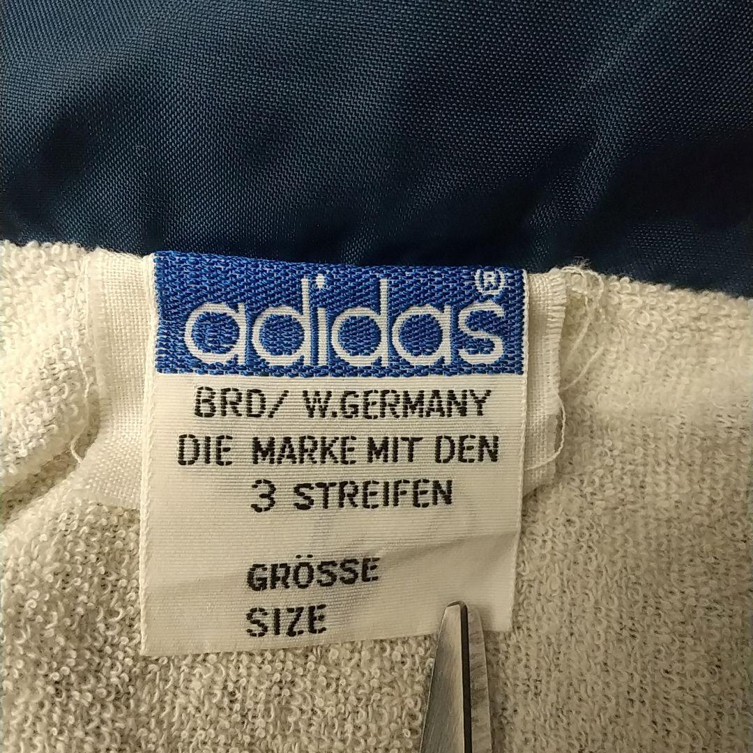 希少☆西ドイツ アディダス 刺繍ロゴ フード収納 ナイロンジャケット L相当