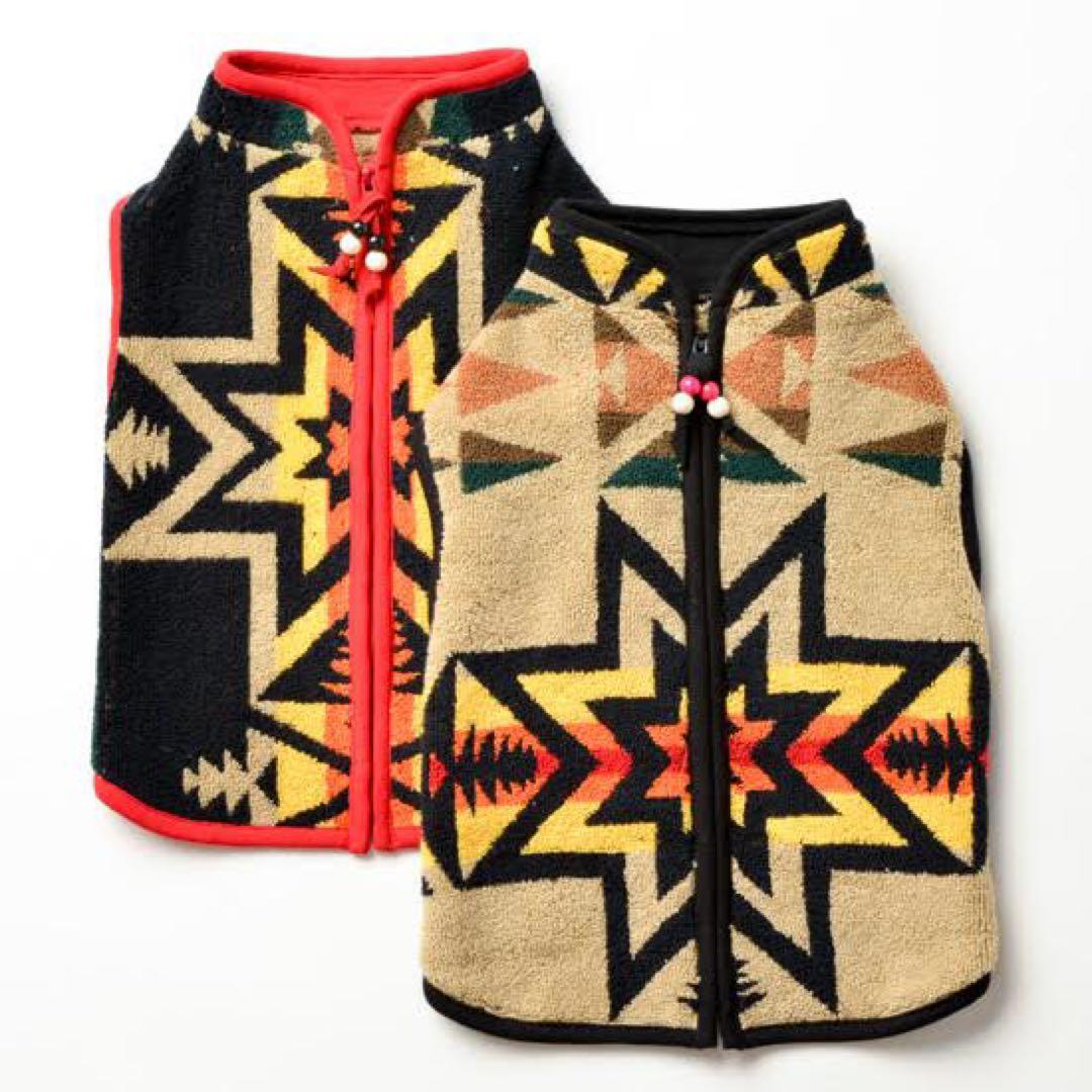 新品PENDLETON×entourage別注ドッグウェア／黒×ベージュ