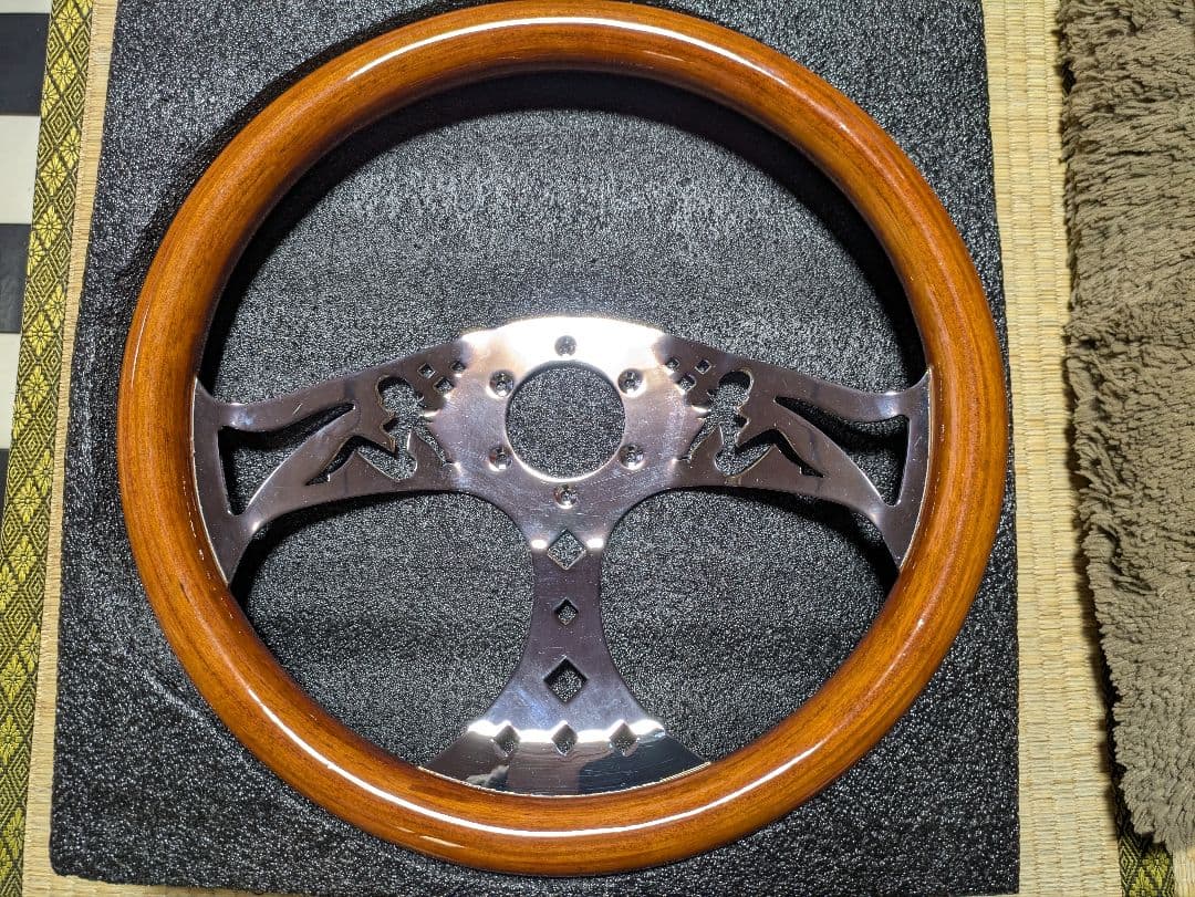 シンディウッドクローム ステアリングホイール 本体　38パイ