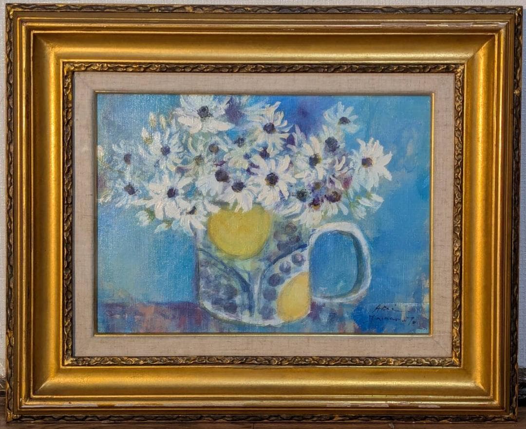 【真作】絵画　山本亜稀　油彩4号　マルガリータ（バルセロナ）　箱入　X151