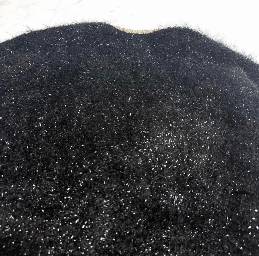 【新品タグ付き】完売品✨️アルアバイル シャイニー フェザー カーディガン 黒