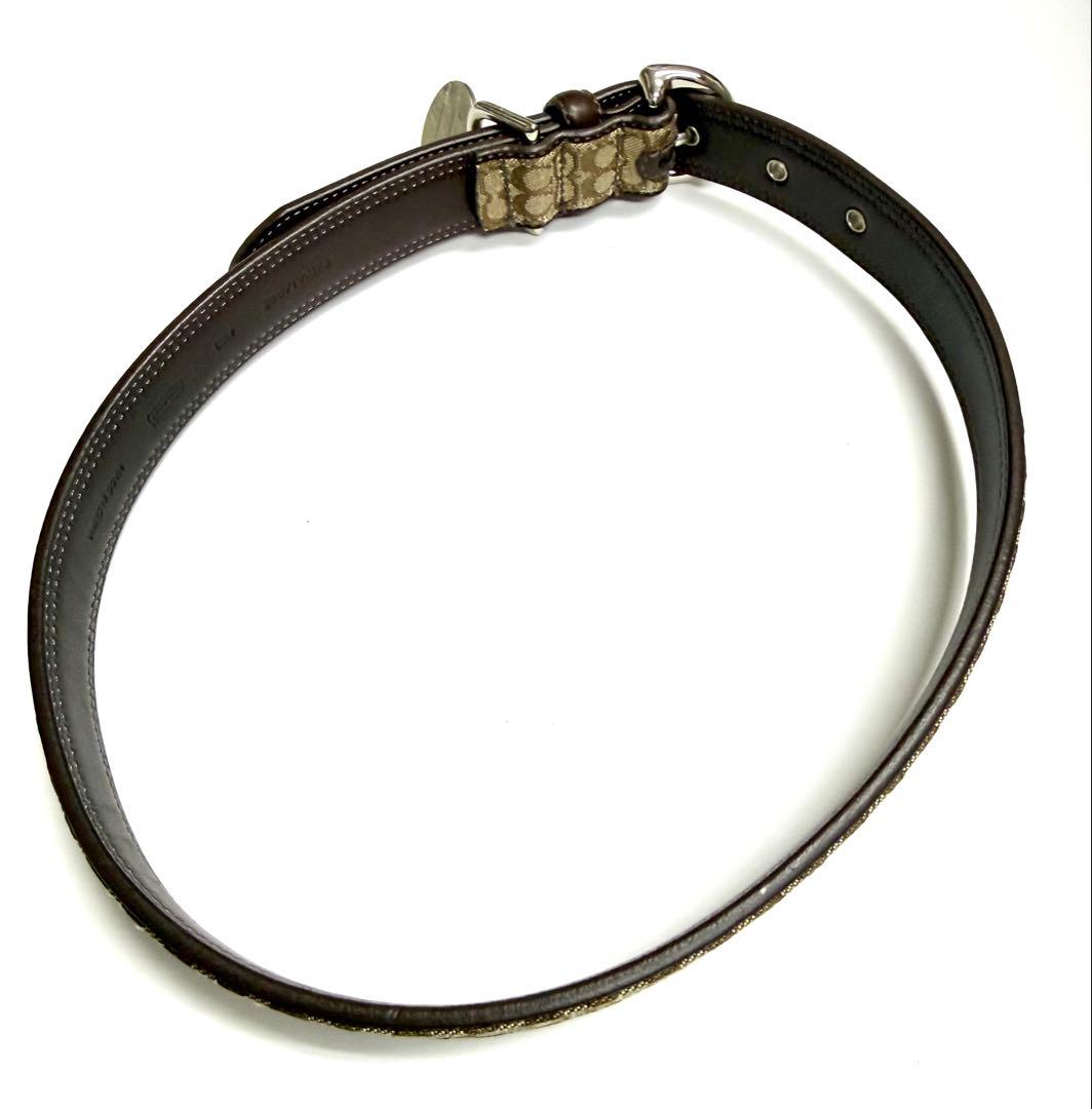 COACH コーチ■大型犬／首輪■シグネチャー：ブラウン茶色　犬用 サイズ：XL