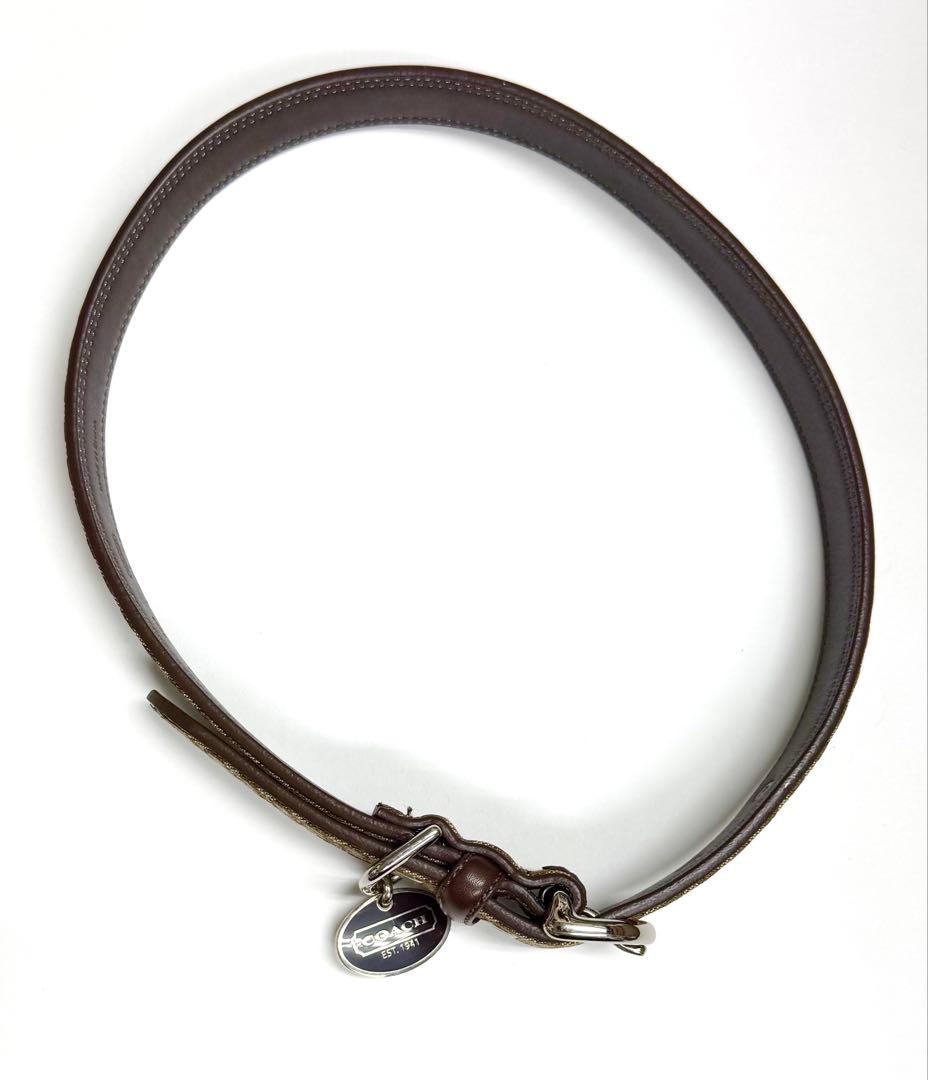 COACH コーチ■大型犬／首輪■シグネチャー：ブラウン茶色　犬用 サイズ：XL