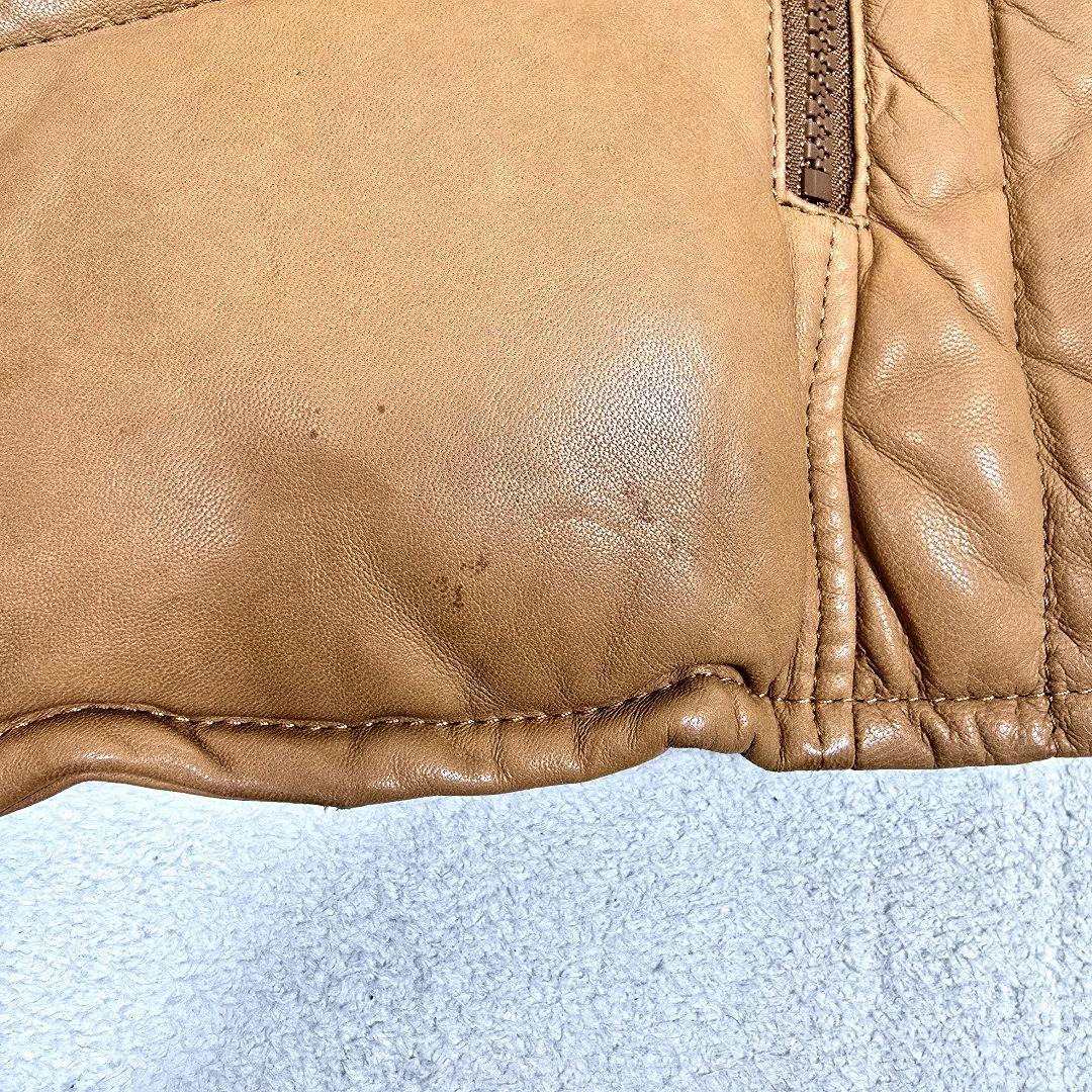 エーゼイバイジュンハシモト レザー ダウンジャケット 羊革 2way キャメルM