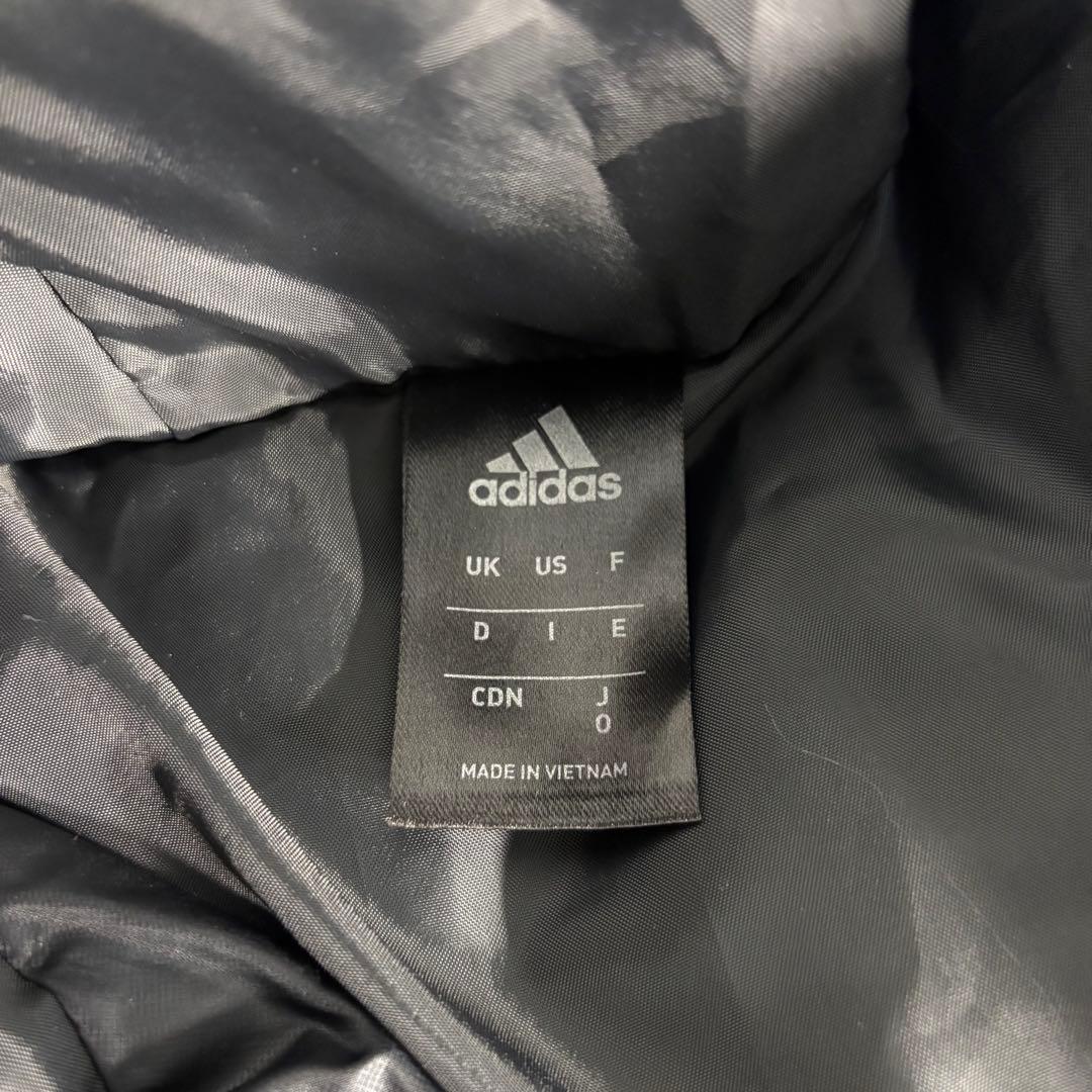 adidas アディダス ベンチコート ブラック ダウン ロング丈 フーディー