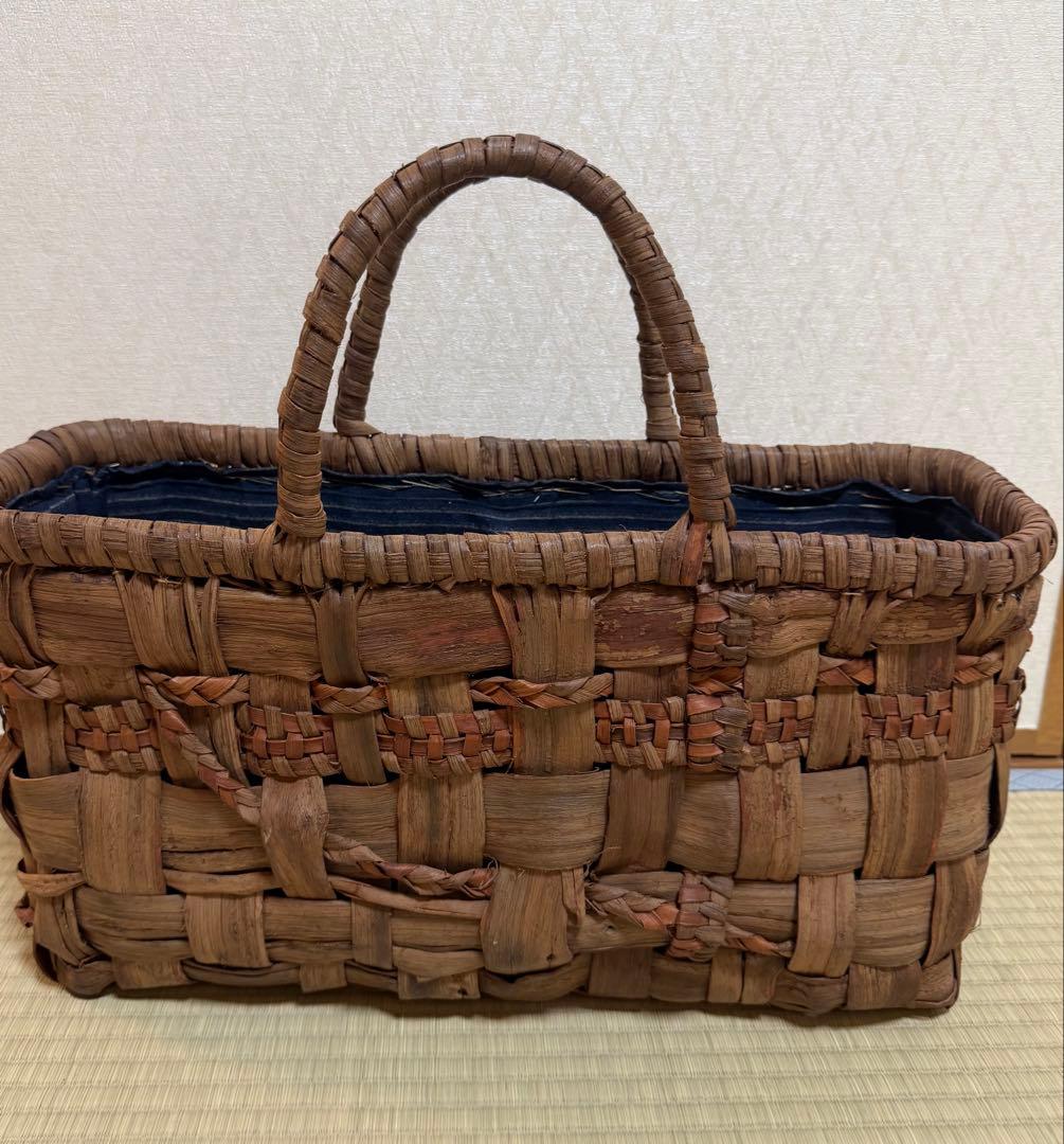 大きな山葡萄かごバッグ　佐藤定雄作