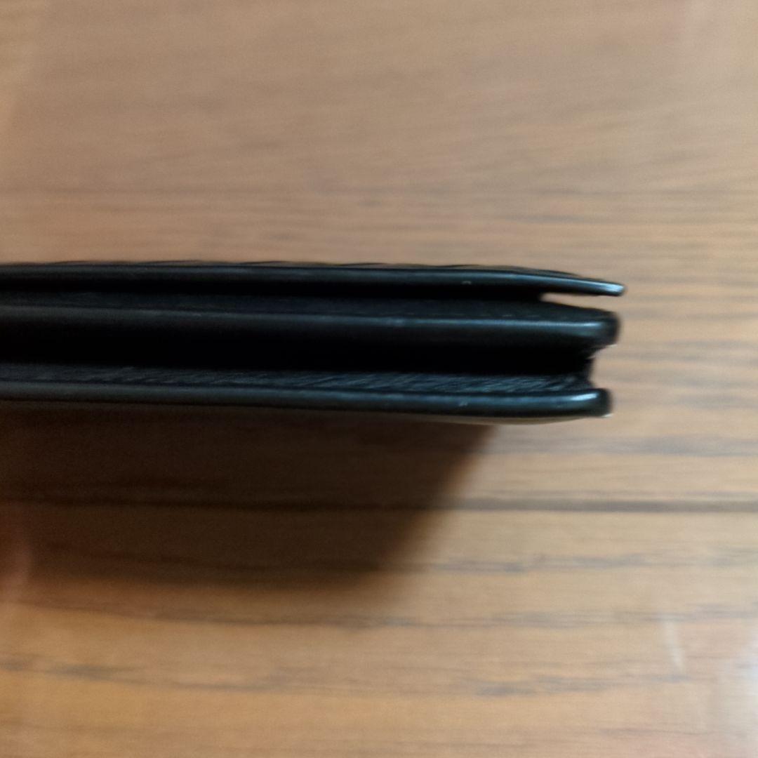 【期間限定価格】黒のレザー名刺入れ 編み込みデザイン