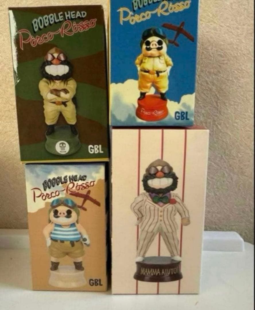 ジブリ　GBL　バブルヘッド　紅の豚　【４種セット】★新品未開封★　ボブルヘッド