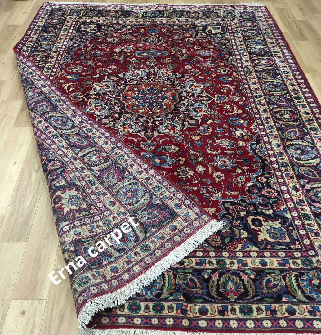 ペルシャ絨毯 290x195 手織り 美術品 カーシャーン産 クリーニング済み