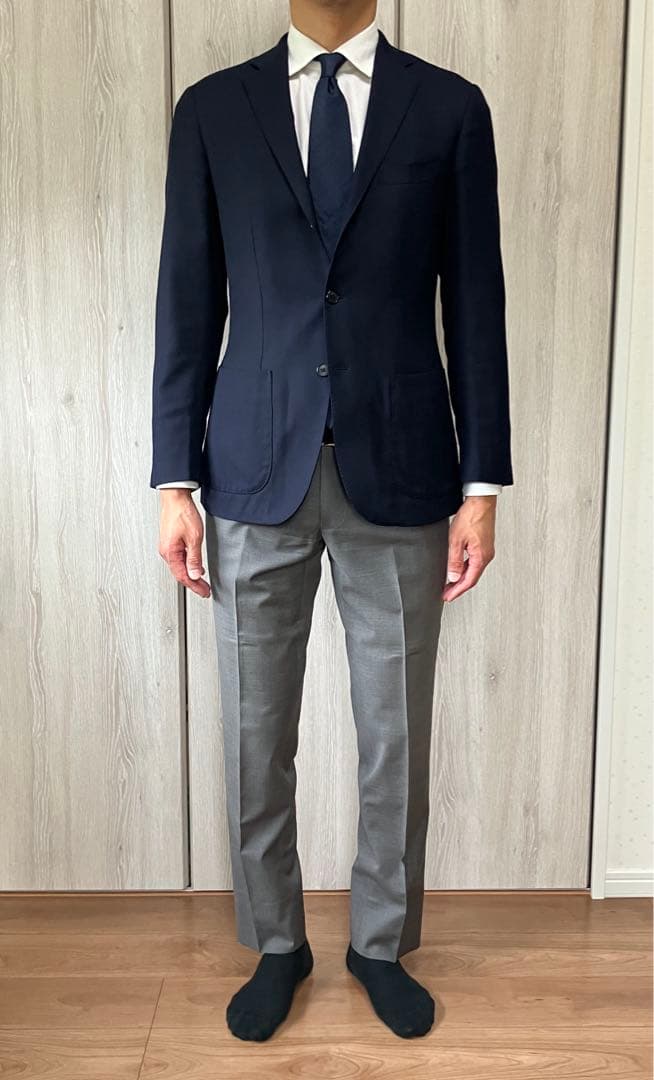 タイムセールEDIFICE ロロピアーナのSUPER130’Sネイビージャケット