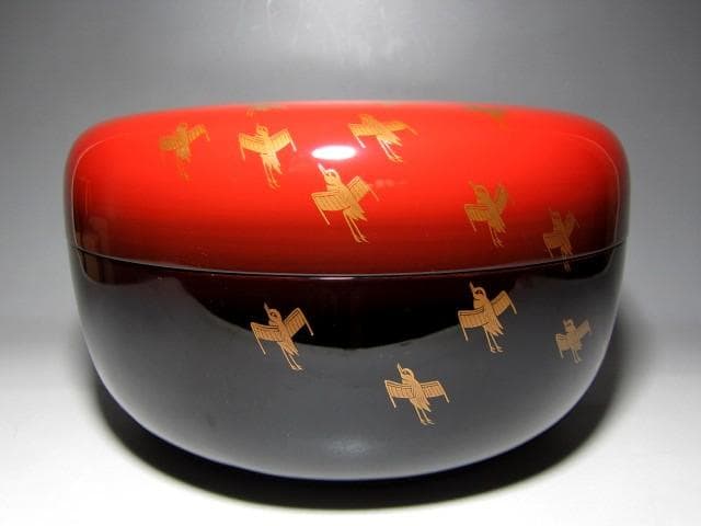 千家十職 塗師 中村宗哲 波千鳥喰籠 裏千家十四代 淡々斎花押　　　　e143