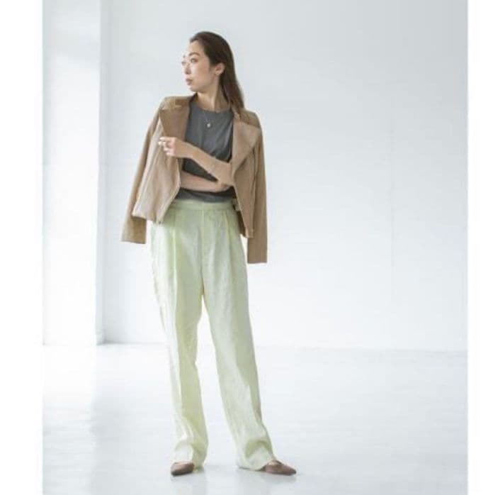 NOBLE ベージュ シングルライダースジャケット