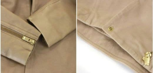 NOBLE ベージュ シングルライダースジャケット