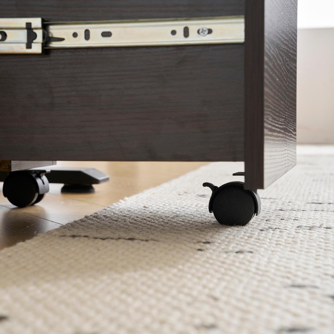 【クルミ】デスクワゴン サイドワゴン　鍵付き キャスター付き 脇机 オフィス