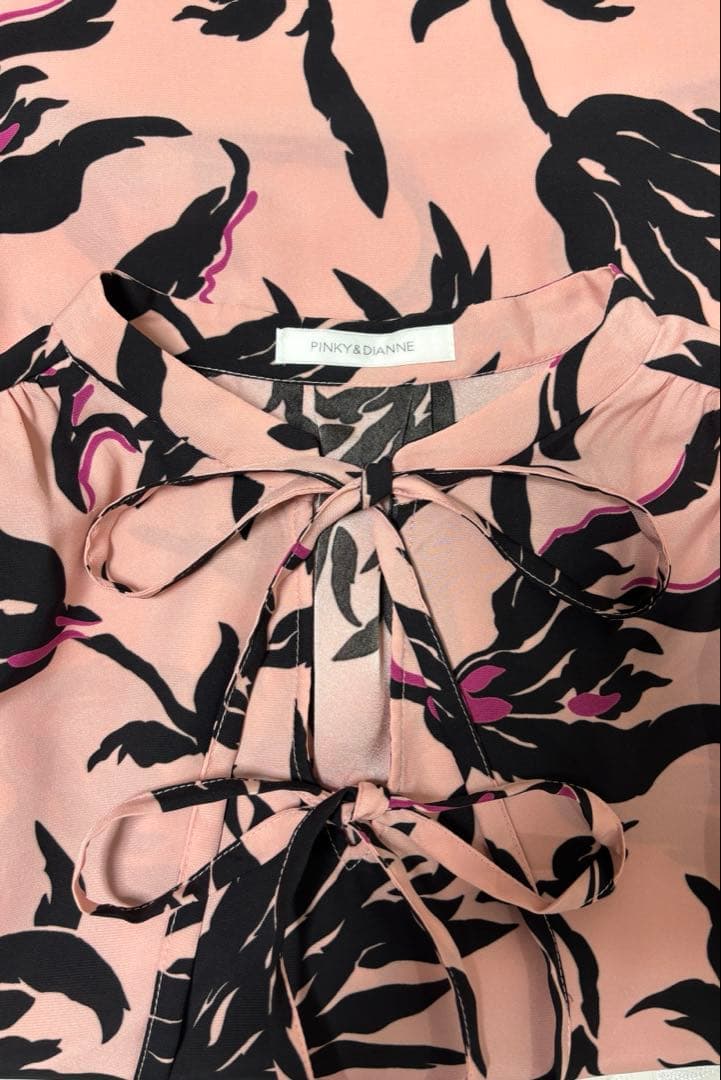 ピンキーアンドダイアン◆フラワープリントブラウス ピンク 38