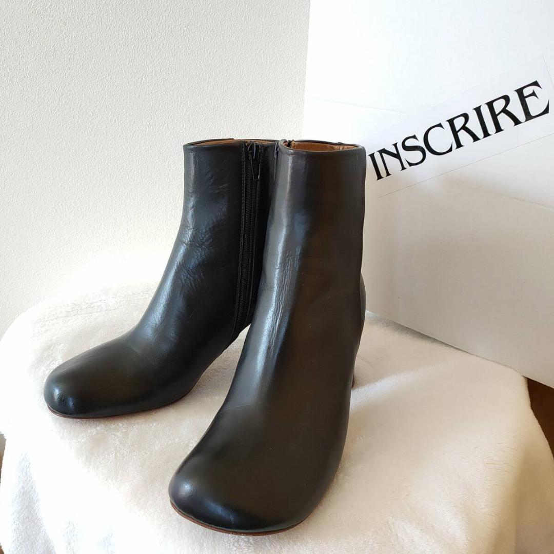 美品 アンスクリア INSCRIRE レザーブーツ ショートブーツ レディース