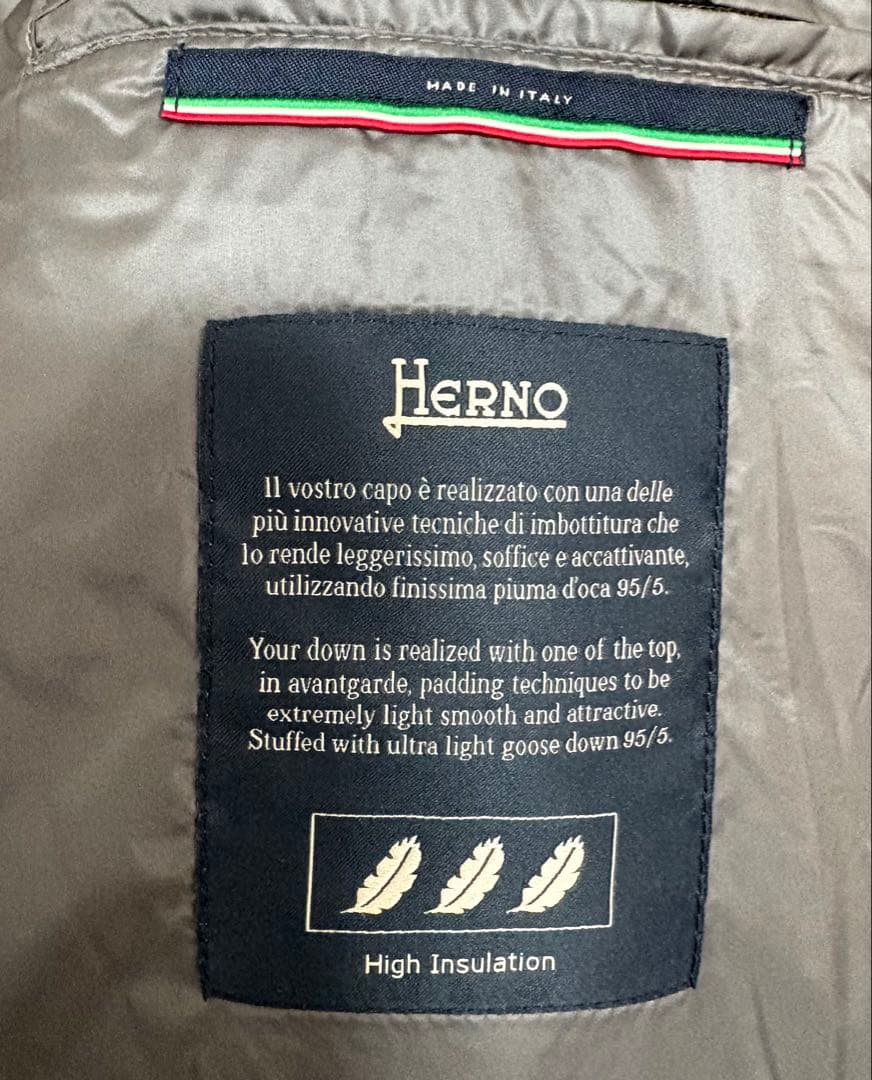 定価37.8万 ヘルノ×ロロピアーナ 最高級カシミヤシルク フーデッドダウン48