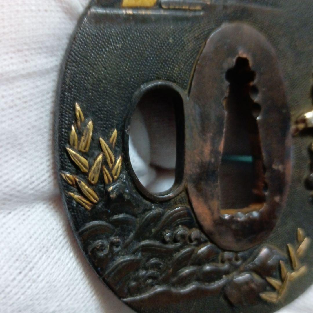 日本刀鍔　象嵌入り①