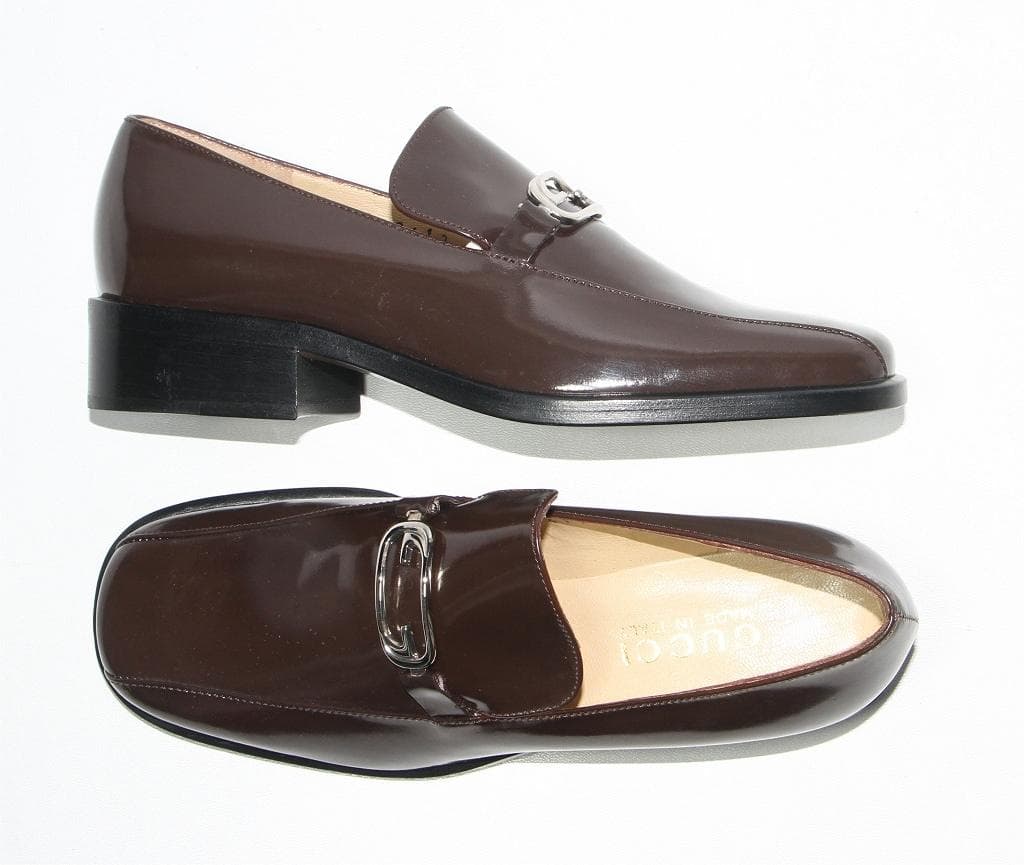 H*o様 GUCCI ローファー GGロゴ ダークブラウン 本革 35 C 未使