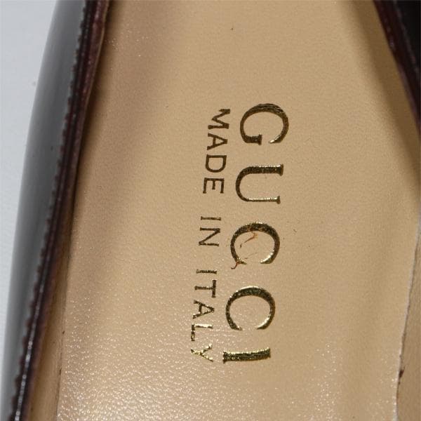 H*o様 GUCCI ローファー GGロゴ ダークブラウン 本革 35 C 未使