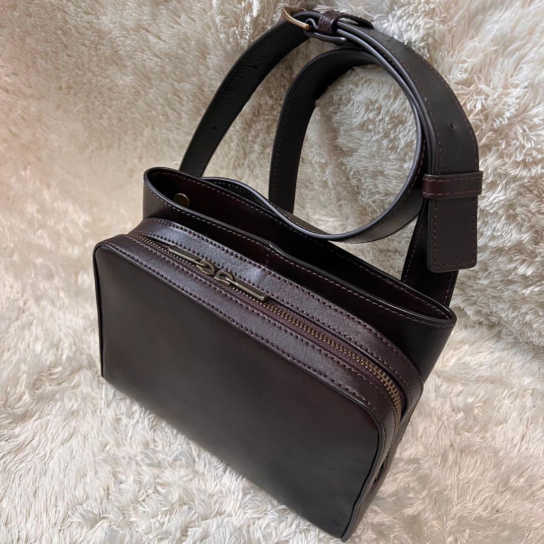 マザーハウス アンティークソラ2 ダークブラウン　ショルダーバッグ　ボディバッグ