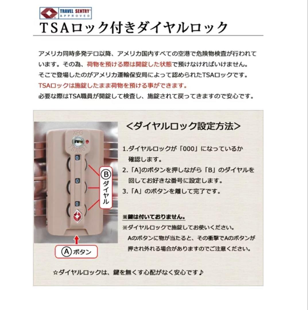 【美品】60L ABS＋PC 素材 ハードキャリー TSAロック ストッパー付き