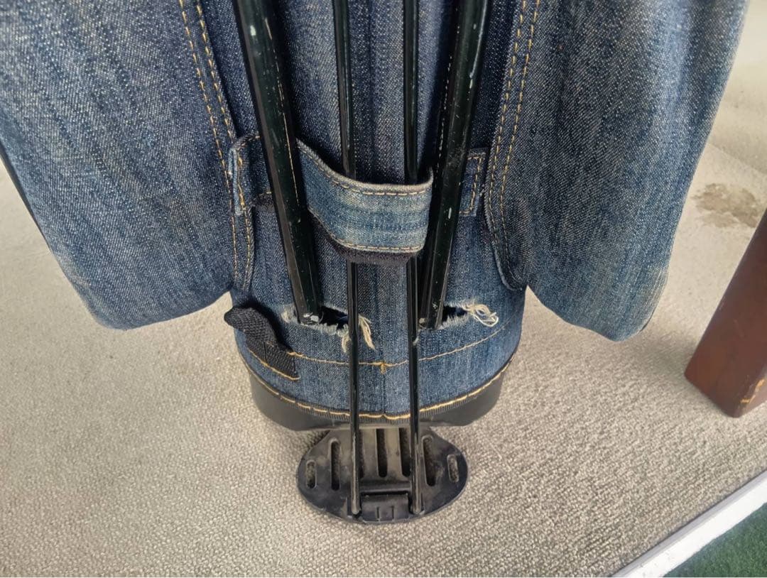 サブバッグ収納オリジナル加工品！URAゴルフ デニム キャディバッグ 8.5型