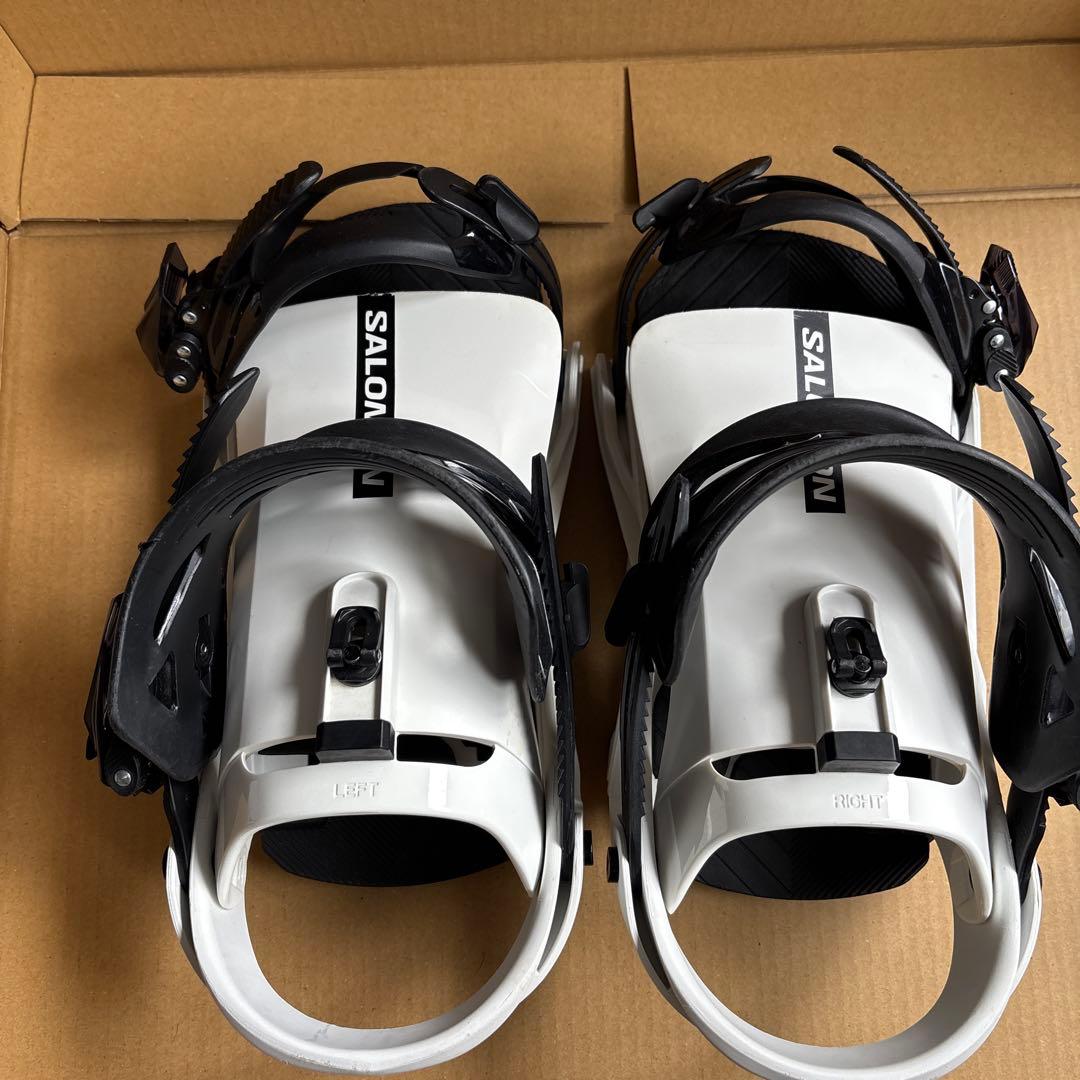 水島新一 SALOMON スノーボードビンディング ホワイト/ブラック　M