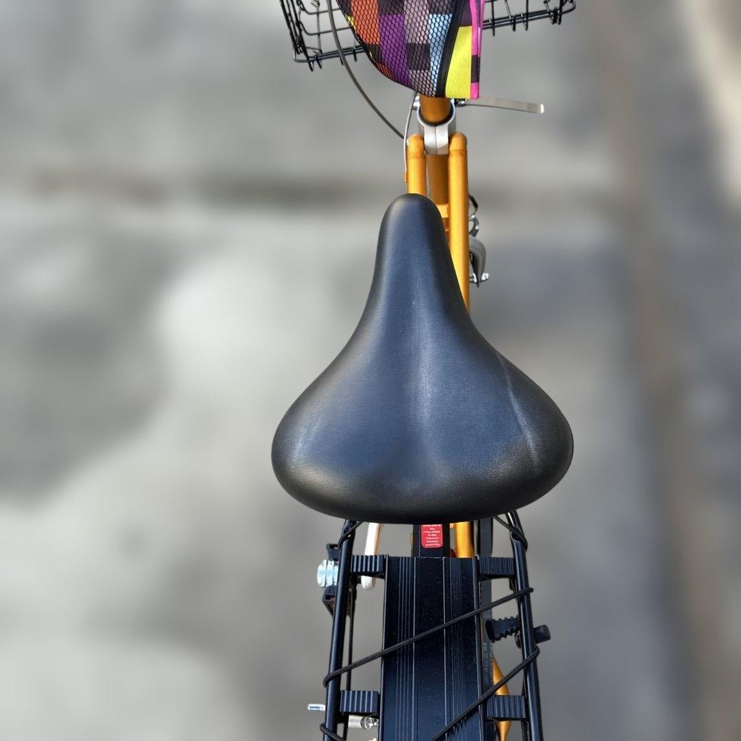 折りたたみ自転車 ゴールド 前部バスケット付き