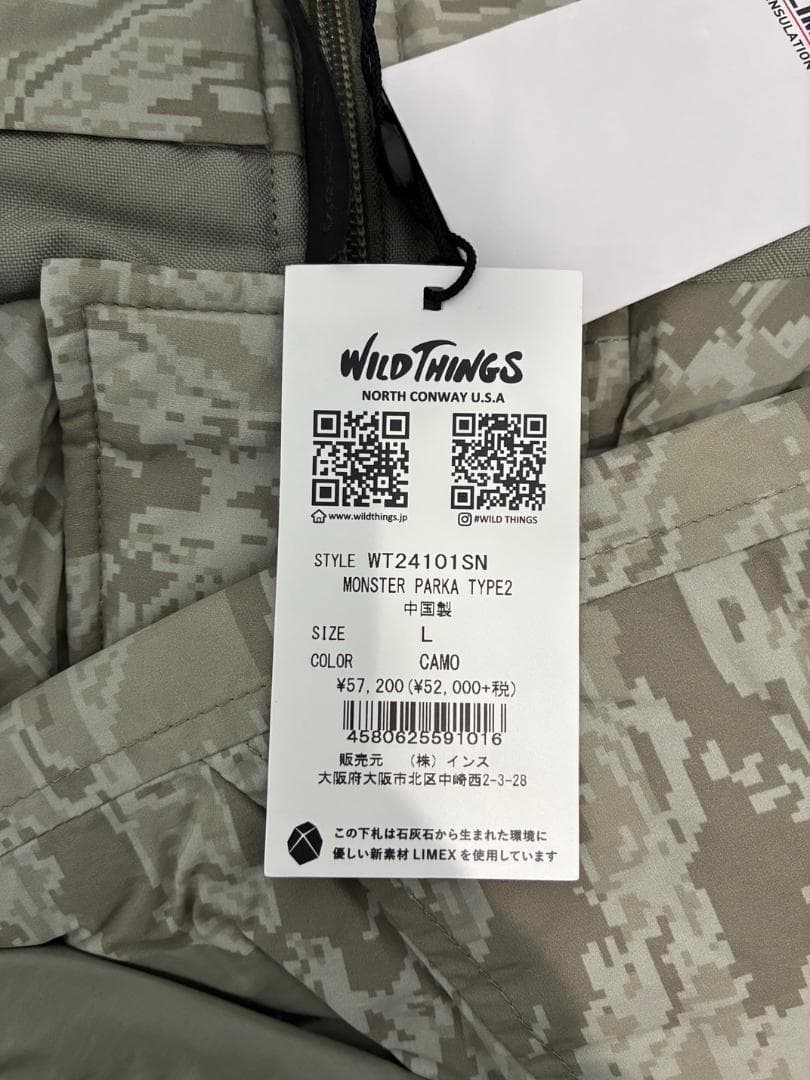 【新品】WILDTHINGS MONSTER PARKA TYPE2 Lサイズ