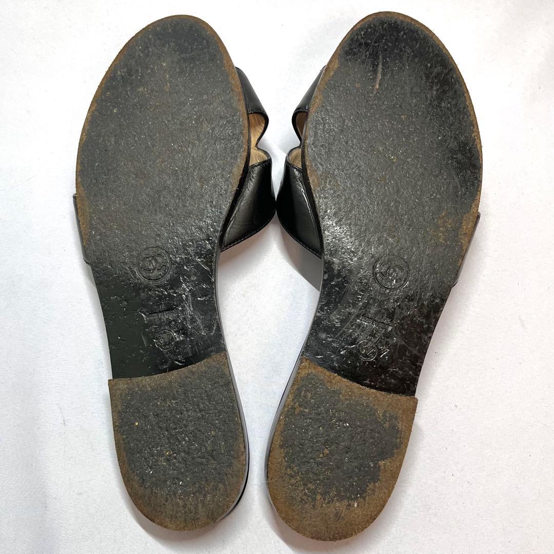 希少⭐︎CHANEL シャネル ココマーク ターンロック サンダル 黒 37.5