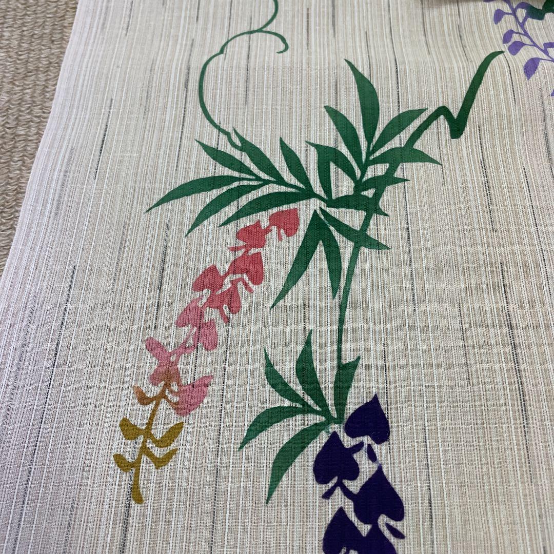 新品 反物 源氏物語 おしゃれゆかた さわらび 浴衣 麻綿 夏着物 注染 日本製