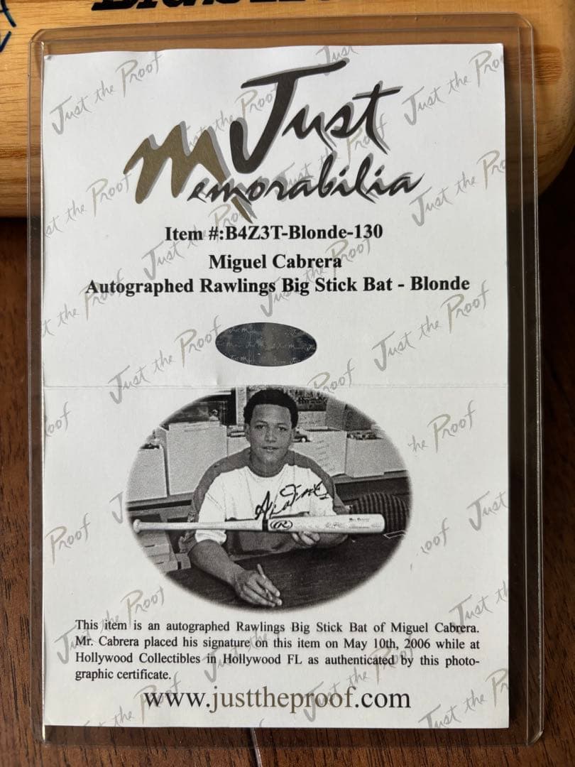 ミゲル・カブレラ　直筆サインバット