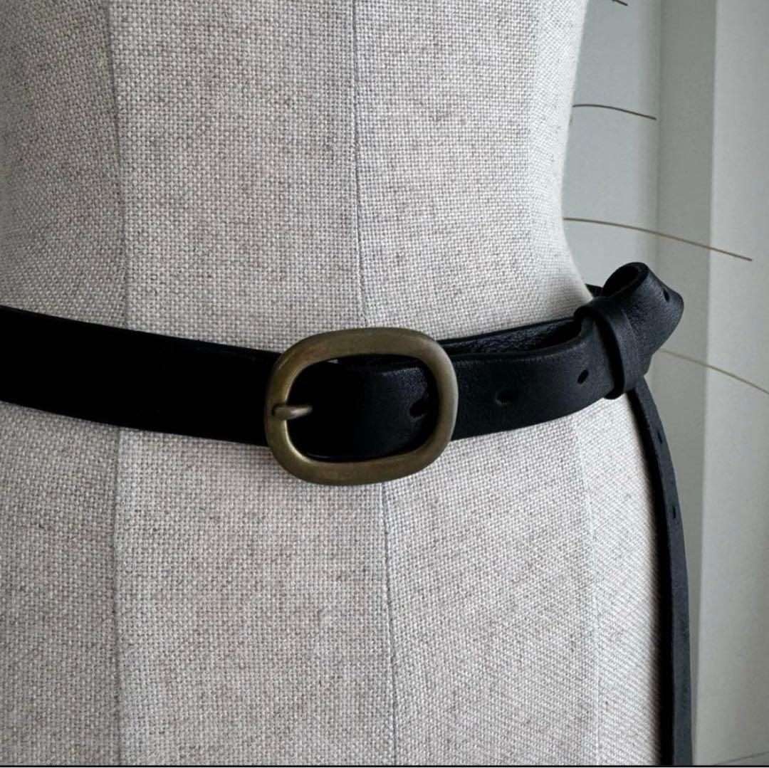 argue ロング　レザー　ベルト　シルバー