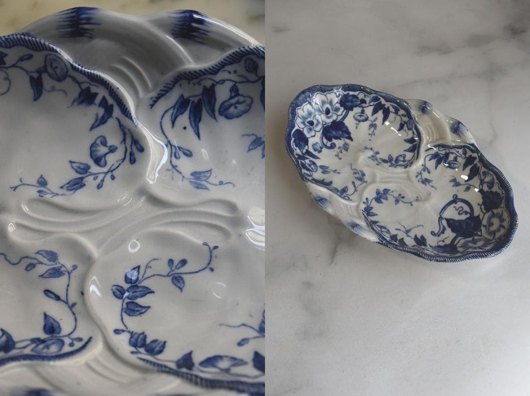 フランス19世紀　クレイユモントロー　ラヴィエ皿　フローラ　アンティーク