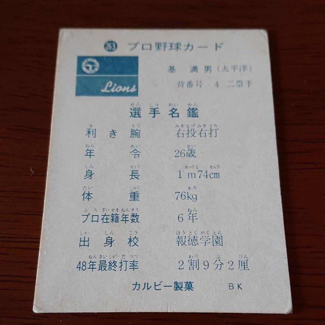 カルビー プロ野球カード 73年 No.263 太平洋 基