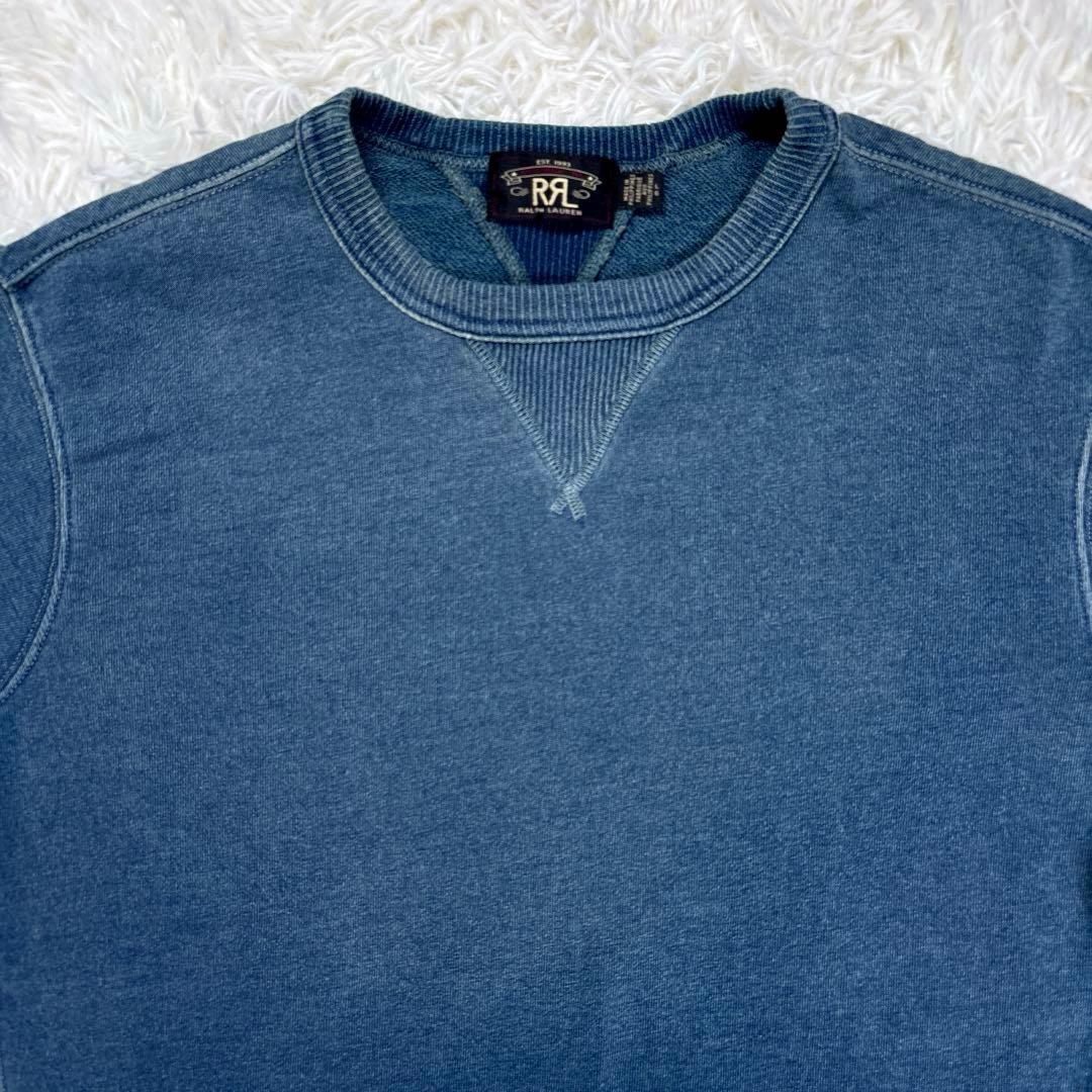 ✨希少・美品✨ダブルアールエル　スウェット　リバースウィーブ　インディゴ染　両Ｖ