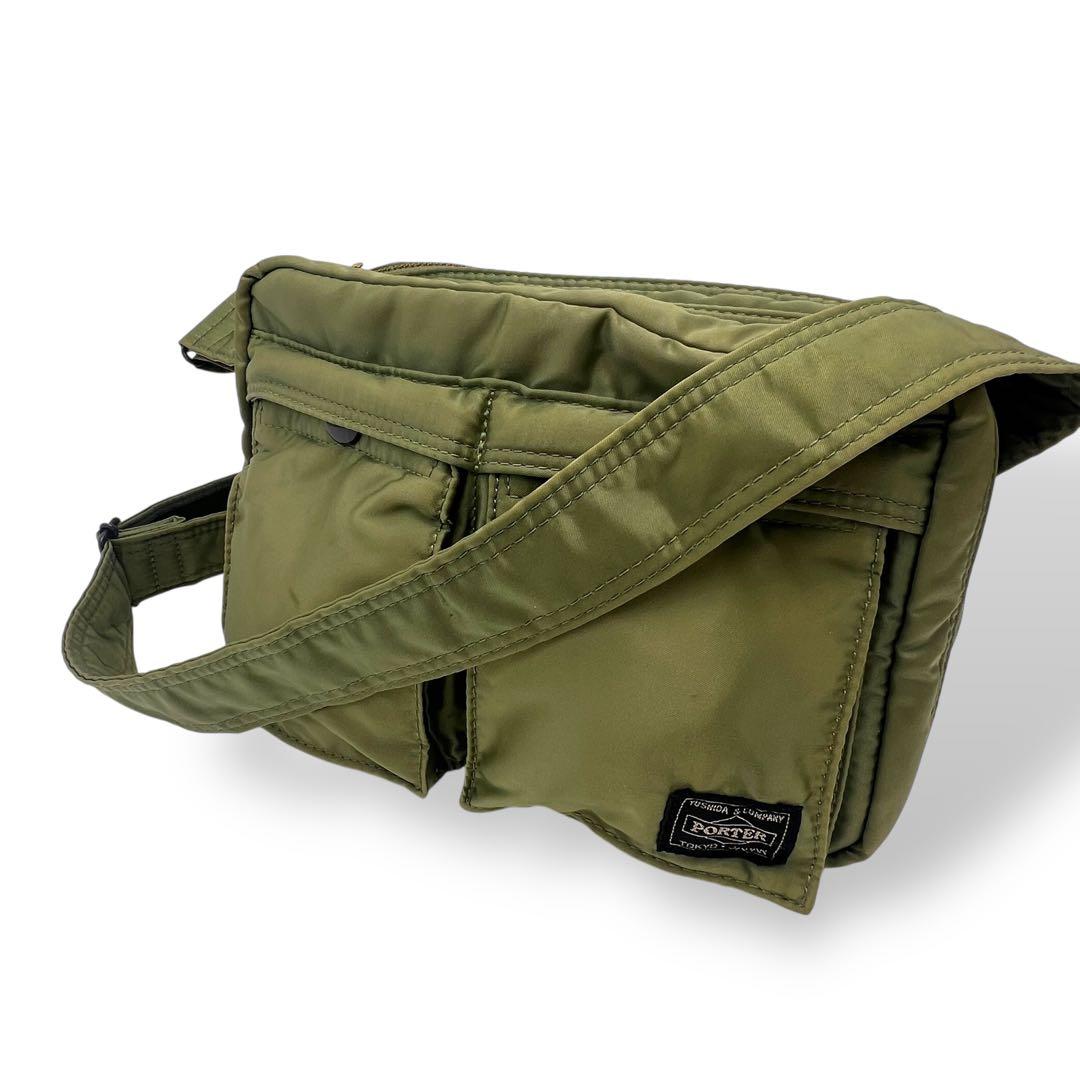 美品PORTER ポーター ショルダーバッグ タンカー セージグリーン596