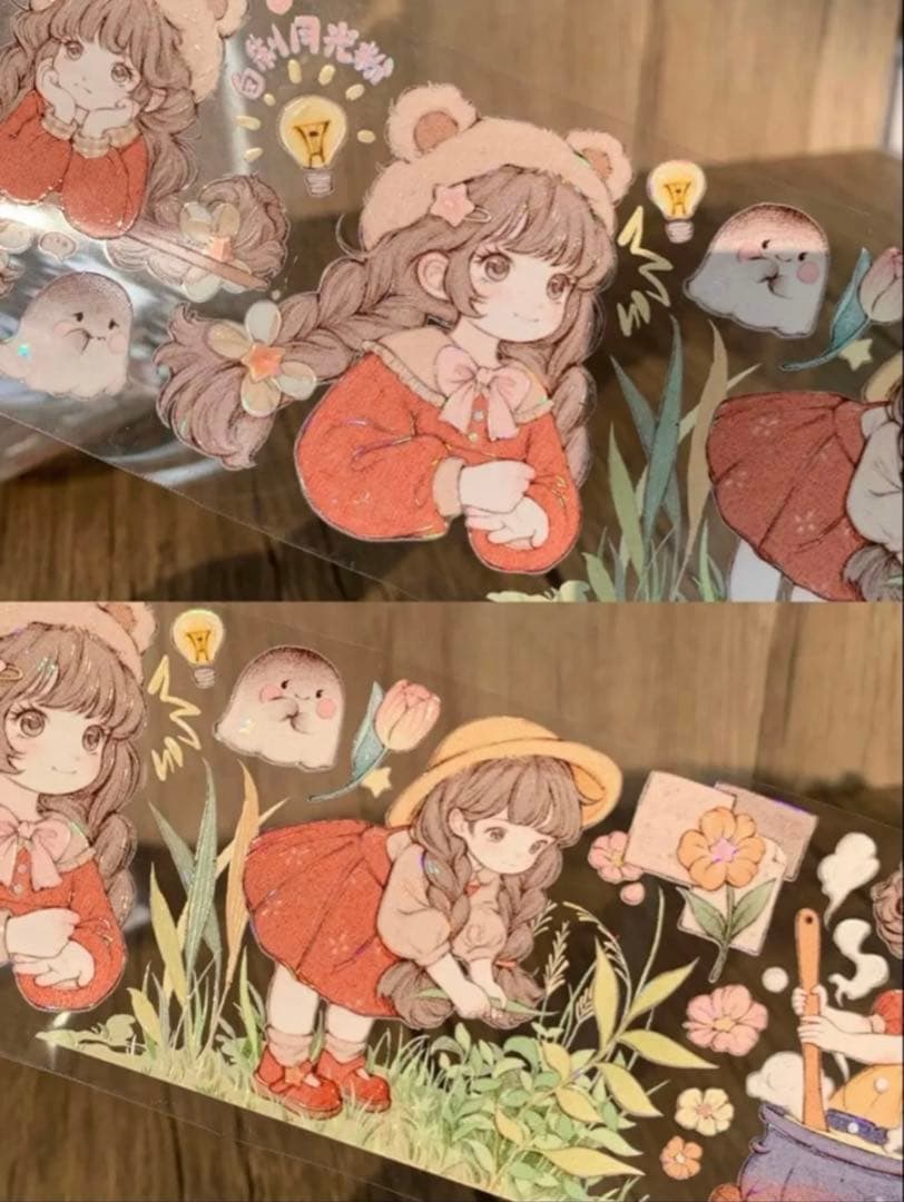 贝壳光 小猫鬼 7cm×10m 海外マスキングテープ　海外マステ　人物