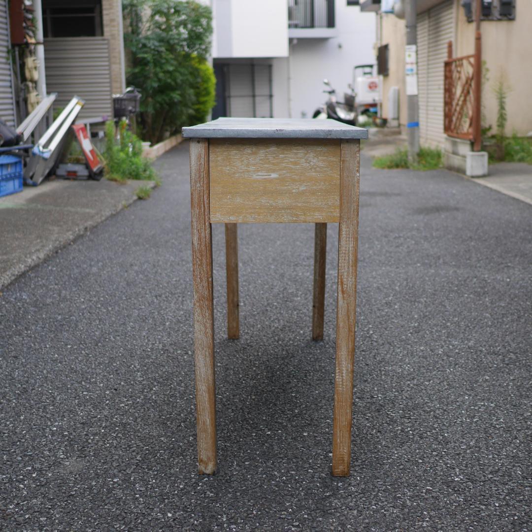 コンソールテーブル ワークデスク 作業台 古道具 ガレージ ヴィンテージ
