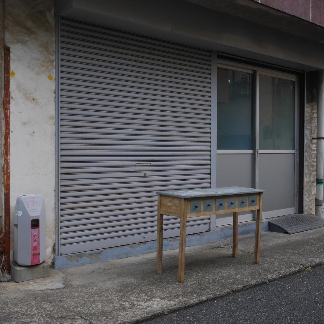 コンソールテーブル ワークデスク 作業台 古道具 ガレージ ヴィンテージ