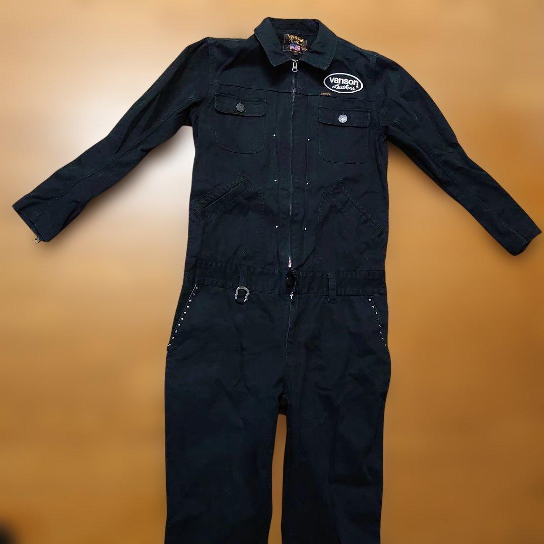 VANSON　ツナギ　スカルプリント　オールインワン