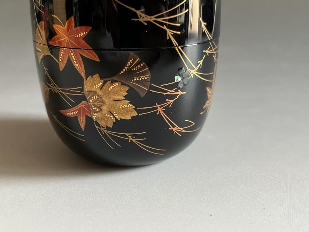 青森絋一　輪島塗　吹寄蒔絵　大棗　茶道具　薄茶器