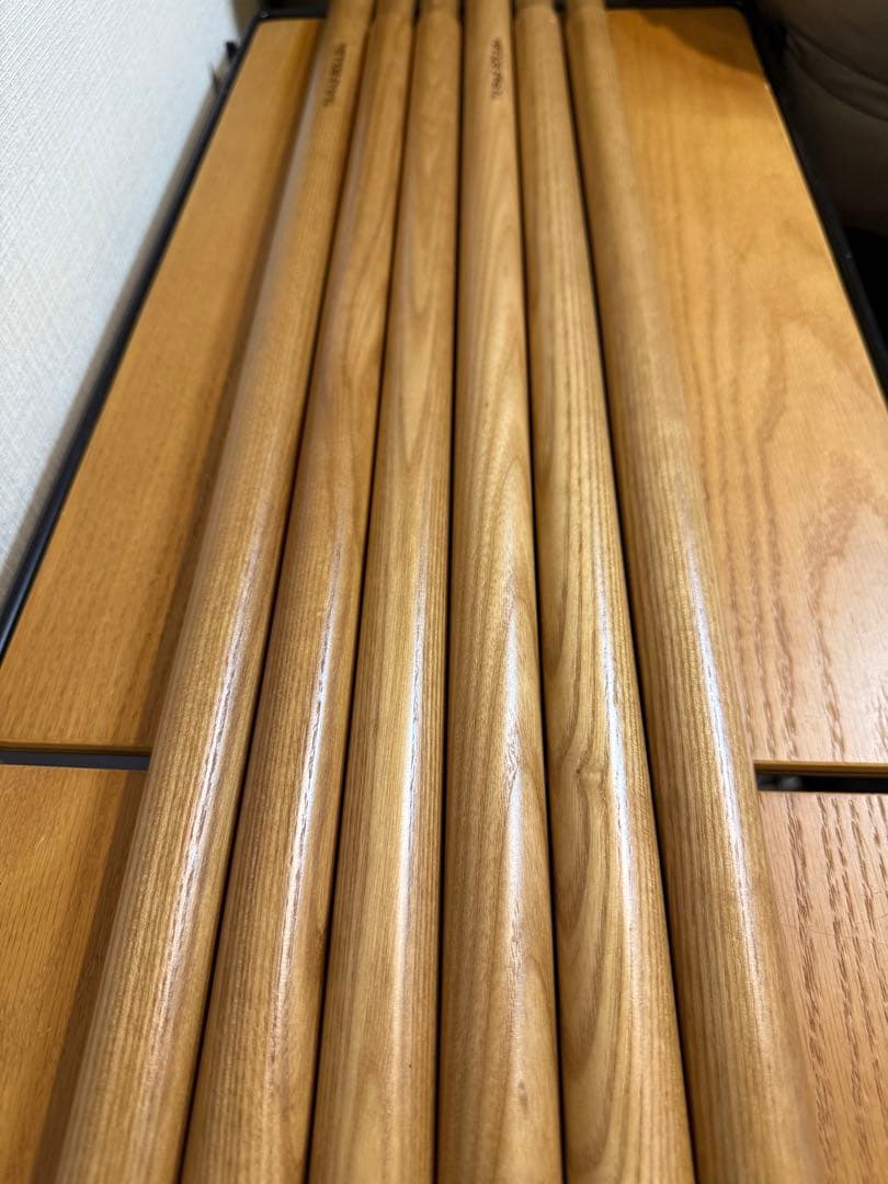 【美品】タラスブルバ　木製　タープポール240　2本組　ホワイトアッシュ