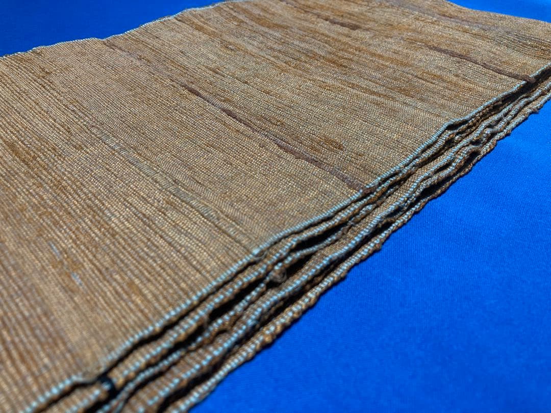 Os533 裂織 半幅帯 茶色